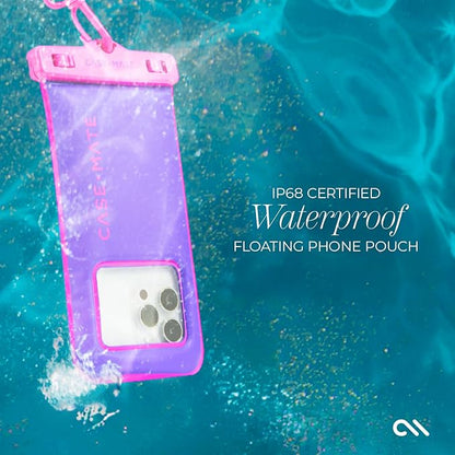 Case-Mate IP68 Waterproof Phone Pouch - Floating Waterproof Phone Case w/Crossbody Lanyard - Beach Cruise Ship Travel Essentials - Compatible with All Devices - Touchscreen Friendly - Purple Paradise
