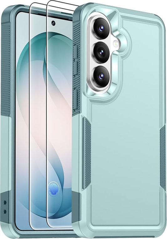 Red2Fire for Samsung Galaxy S26 Case 6.3 Inch, [Military Grade Drop Protection][2 Pack Screen Protectors] Heavy Duty Full Body Shockproof Non-Slip Phone Case,Mint Green