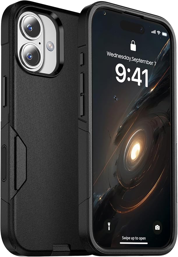 jaroco for iPhone 17 Case [Heavy Duty Protection][Compatible with MagSafe][Military Grade Drop Protection][Shockproof] with Non-Slip Removable Phone Cover 6.3''-Black