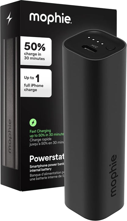 Mophie Powerstation Fast 5,000mAh Power Bank |Portable | 20W, Single-Device