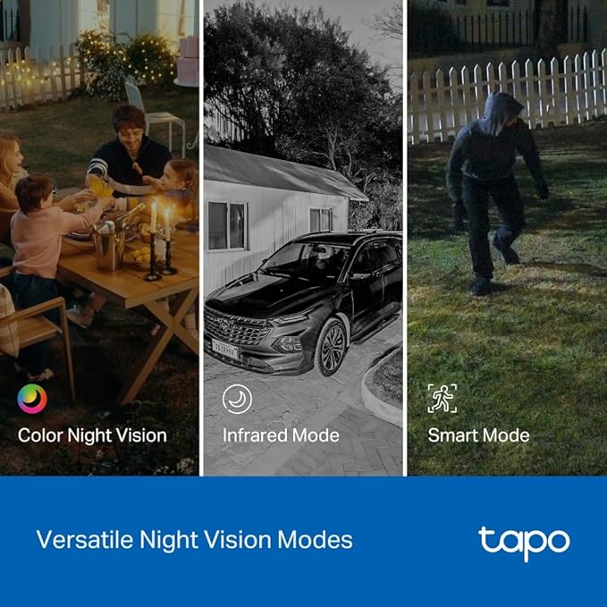 Tapo 2K Indoor/Outdoor Dual Lens Pan/Tilt Wired Security Camera - 125° Wide-Angle View + 6mm Zoom, Motion Track, Person/Vehicle Detection, Subscription-Free Local Storage or Optional Cloud, C246D