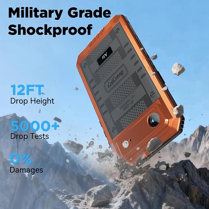 Beasyjoy for iPhone Air Case Waterproof, Heavy Duty Metal Full Body Protection, Built-in Screen Protector, Military Grade Shockproof Rugged Hard Phone Cover for iPhone 17 Air 6.5", Orange