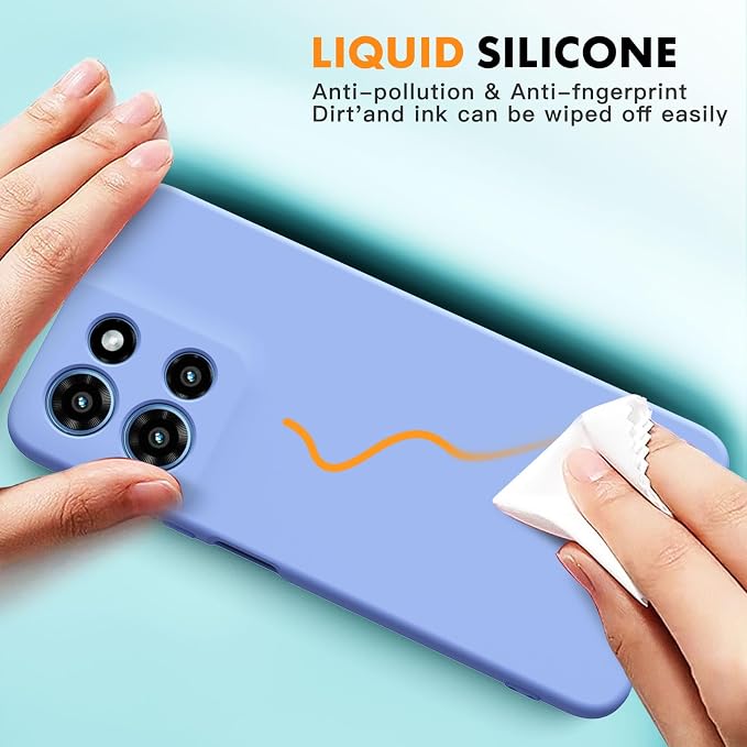 for Motorola Moto G 2025 Case, 2 Pack Tempered Glass Screen Protectors, Soft TPU Liquid Silicone Shockproof Gel Case-Purple