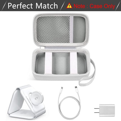 Travel Case for UCOMX for Nano/for Iseyyox/for LISEN/for RTOPS 3 in 1 Wireless Charger, Foldable Magnetic Charging Station Storage Holder Bag for Fast Charge Pad Cable and Adapter, White-Box Only