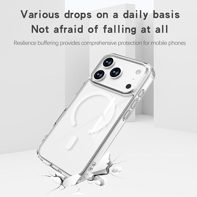 Magnetic Designed for iPhone 17 Pro Max Case Clear, [Compatible with Magsafe] [Not Yellowing] [Military-Grade Drop Protection] Clear Phone Cases for Apple iPhone 17 Pro Max - 6.9 Inch 2025