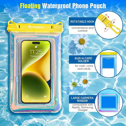 [Up to 8.5''] Floating Waterproof Phone Pouch, IPX8 Underwater Cell Phone Holder with Lanyard for iPhone 17 16 15 14 Pro Max, Galaxy S25 24 Ultra, Beach Cruise Ship Essentials Travel Must Haves