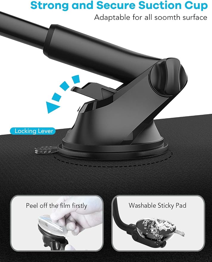 OQTIQ Replacement Suction Cup Mount Part, with Replacement Dashboard Pad Disc, 17.2mm Ball Joint Suction Cup with Adhesive Mounting Disk for Phone Mount Holder, Magnetic Mount, Windshield/GPS