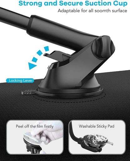 OQTIQ Replacement Suction Cup Mount Part, with Replacement Dashboard Pad Disc, 17.2mm Ball Joint Suction Cup with Adhesive Mounting Disk for Phone Mount Holder, Magnetic Mount, Windshield/GPS