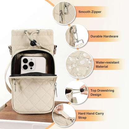AGLOD Water Bottle Carrier Bag with Strap, Water Bottle Holder Crossbody Bags for Women Men for Walking, Hiking,Cycling