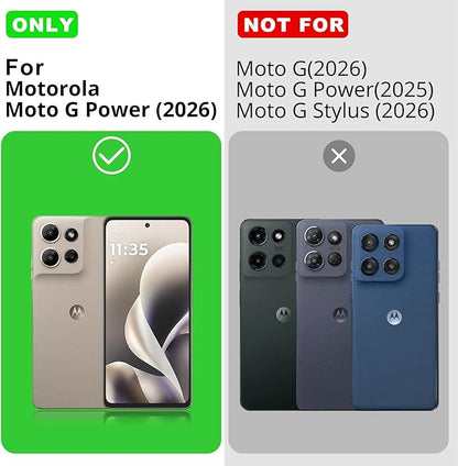 for Motorola Moto G Power (2026) Case, 2 Pack Tempered Glass Screen Protectors, Soft TPU Silicone Shockproof Gel Cover-Stone
