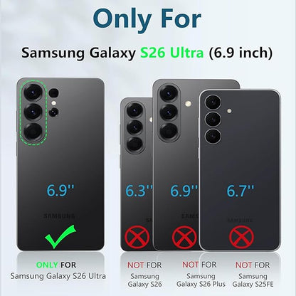Wireless Charging Case for Galaxy S26 Ultra, Upgraded 12000mAh Rechargeable Portable Charging Case Compatible with Galaxy S26 Ultra (6.9 inch) with Carplay Extended Battery Pack Charger Case (Black)