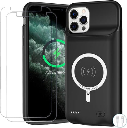 Battery Case for iPhone 11 Pro, Upgraded 10000mAh Battery Pack Rechargeable Charger Case with Carplay Wireless Charging Compatible with iPhone 11 Pro (5.8 inch) External Charging Clip(Black)