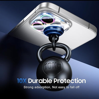 UniqueMe for 3 Pack iPhone 16 Pro/iPhone 16 Pro Max Camera Lens Protector - [Drop Protection] [Case Friendly] 9H Tempered Glass Camera Cover Screen [Update New Version] - Colorful