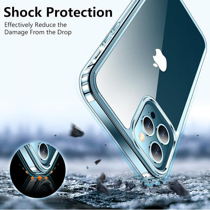 SPIDERCASE Deigned for iPhone 12 Pro Max Case, [Not Yellowing] [Military Grade Protection] Slim Shockproof Phone Cases, Clear