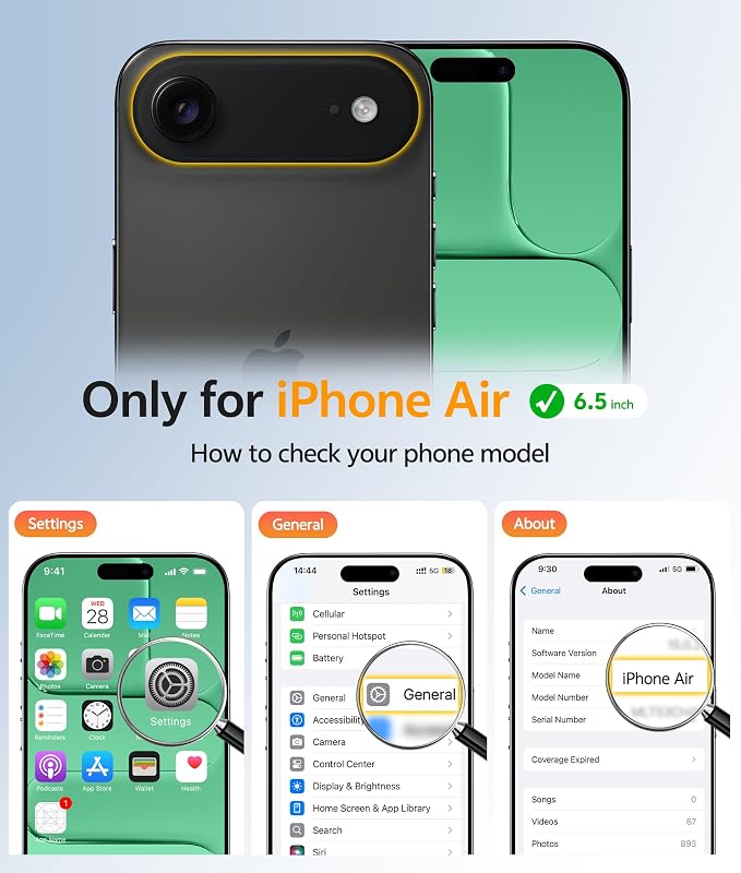 FNTCASE for iPhone Air Case: [Compatible with Magsafe] Translucent Matte Cases with [Full Camera Protection] [Screen Protector] Military Grade Shockproof Protective Phone Cover - Green