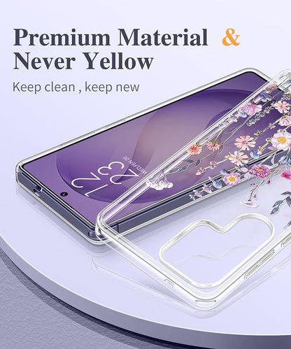 GVIEWIN for Samsung Galaxy S26 Ultra Case, Clear Floral Slim Shockproof Protective Women Phone Case, Non-Yellowing, with Screen Protector &Camera Lens Protector for S26 Ultra 6.9", Floratopia/Colorful