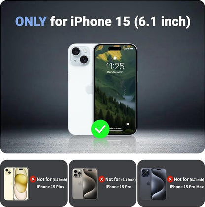 jaroco Magnetic for iPhone 15 Case, [Compatible with MagSafe][Military Grade Drop Protection][Heavy Duty Protection][Non-Slip][Shockproof] 2-Layer Durable Bumper Phone Case 6.1''-Army Green