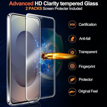 MOZOTER for Samsung Galaxy S25 FE Case,[Compatible with MagSafe][12Ft Military Dropproof][2*Screen Protector] Anti-Slip Shockproof Holsters Case for S25 FE-Clear