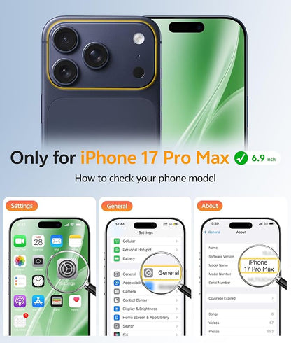 FNTCASE for iPhone 17 Pro Max Case: [Compatible with Magsafe] Translucent Matte Cases with [Full Camera Protection] [Screen Protector] Military Grade Shockproof Protective Phone Cover - Green