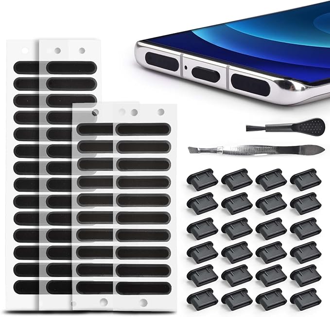 USB C Dust Plug for iPhone 15 Series Type C Anti Dust Cover Protector USB C Port Cover Phone Speaker Cover Charging Port Cleaner for Samsung Galaxy S23, S22, S21, Note 20, All Type-C Devices (74Pcs)