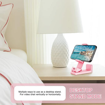 Perilogics Airplane Phone Holder Mount Universal in Flight Hands Free Viewing with Multi-Directional Dual 360 Degree Rotation (Pink)