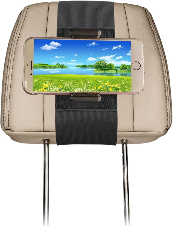 Car Headrest Phone Holder for Kids in Backseat - Compatible with Different Sizes Cell Phones and Other Portable Devices on Car Road Trip(for Phone Plastic Holder)
