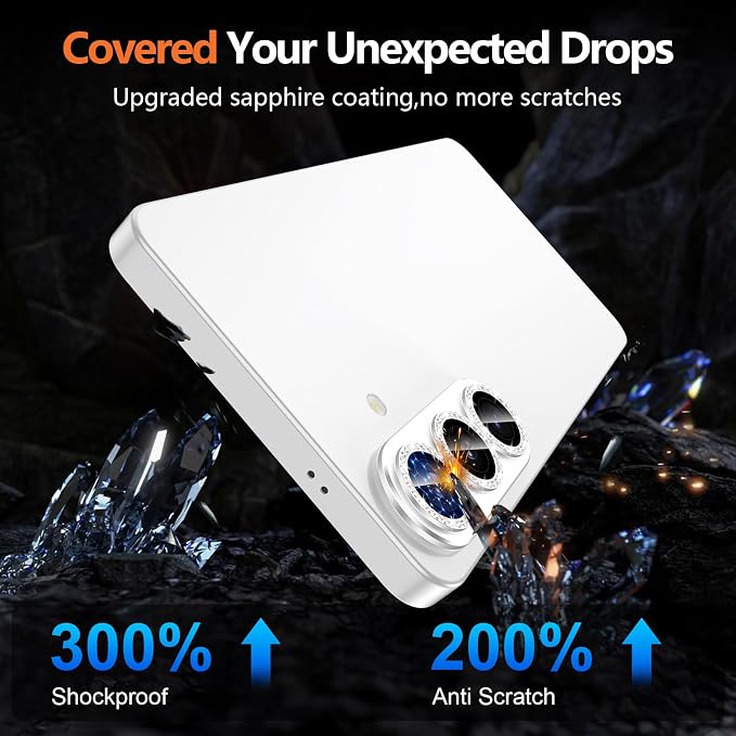 for Samsung Galaxy S26 Plus Camera Lens Protector, Electroplated Matte Back with 9H Tempered Glass Lens Protector, [Strong Adsorption] [Case-Friendly] Metal Ring HD Lens Cover, Silvery Diamond