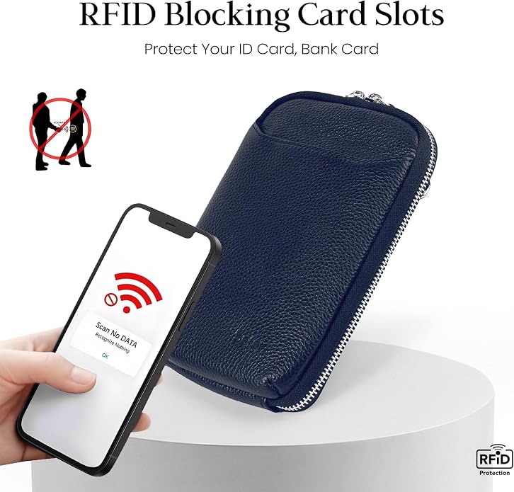 befen Genuine Leather Crossbody Cell Phone Purse for Women, Small Zip Around RFID Blocking Crossbody Wallet Bags