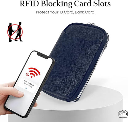 befen Genuine Leather Crossbody Cell Phone Purse for Women, Small Zip Around RFID Blocking Crossbody Wallet Bags