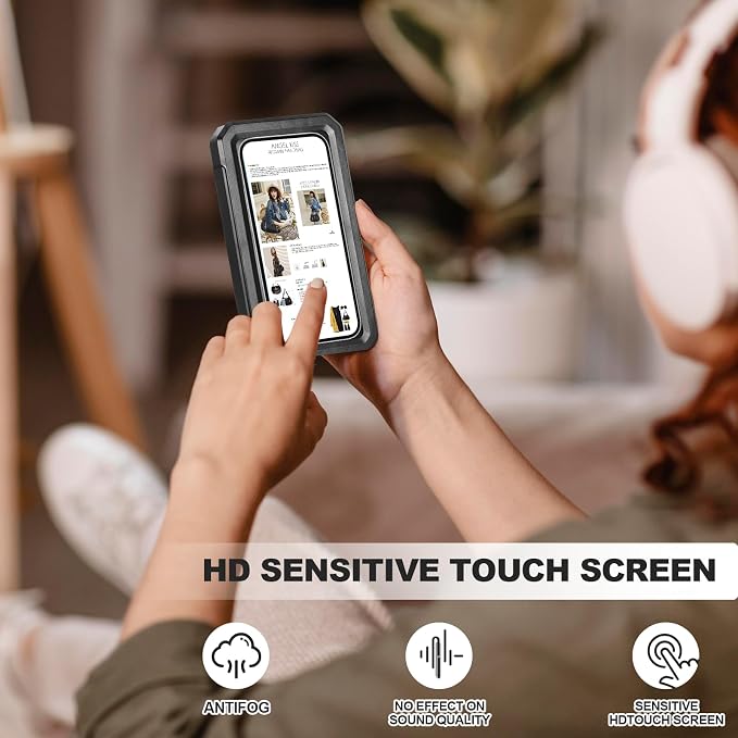 Shower Phone Holder Waterproof Wall Mounted 360°Rotation HD High Sensitivity Touch Screen Phone Stand Case for Bathroom Bathtub Mirror Compatible with iPhone 16 15 14 13 12 11 Plus Pro Max