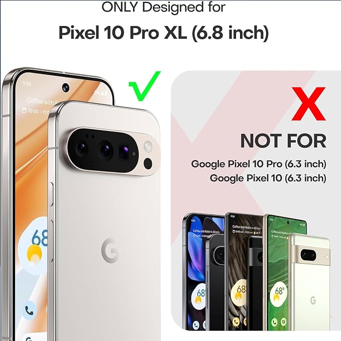 Battery Case for Pixel 9 Pro XL/10 Pro XL,10000mAh Portable Protective Wireless Case Support Carplay Compatible with Pixel 9/10Pro XL(6.8 inches) Rechargeable Extended Battery Charger Cover (Black)
