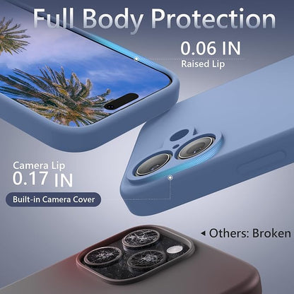 FireNova Magnetic for iPhone 17 Case, Compatible with MagSafe, [Integrated Silicone Camera Control Button] [Camera Protection] Anti-Scratch Microfiber Lining Phone Case, 6.3", Light Blue