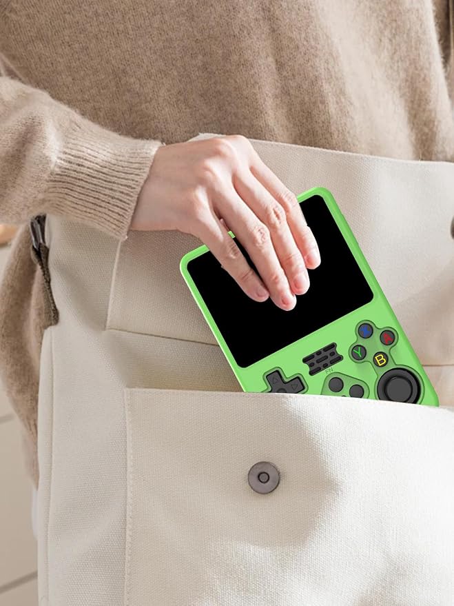 Silicone Protective Case for Anbernic R36S Game Console, Full-Body Protective Cover with Precise Cutout, Shockproof Dustproof Protector Sleeve & Scratch-Resistant Sleeve (Green)