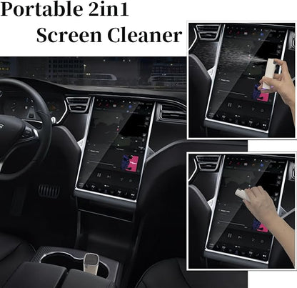 Car Screen Cleaner Spray and Wipe for Women, Cell Phone Touchscreen Cleaning Wiper Kit Accessories for MacBook Display iPad iPhone Mac Laptop Computer Monitor TV Screens, Black Grey White