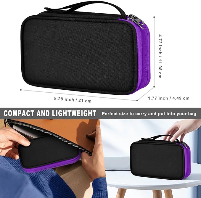 ZINZ Electronic Accessories Organizer, Travel Cable Carry Pouch Storage Bag for Laptop Attachment Cable, Cord, Charger, Earphone etc,Black-Purple