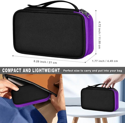 ZINZ Electronic Accessories Organizer, Travel Cable Carry Pouch Storage Bag for Laptop Attachment Cable, Cord, Charger, Earphone etc,Black-Purple