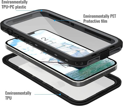 iPhone 13 Pro Case, Waterproof & Shockproof Phone Case, Full Protection, IP68, 6.1 Inch, Black
