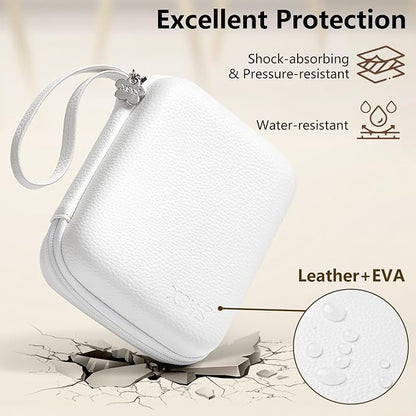 Charger Case for Macbook, Portable Tech Electronic Organizer Bag, Small Travel Storage Pouch for Laptop Accessories, MacBook Power Adapter, Charging Cords, USB Drives, Power Bank (White, L)
