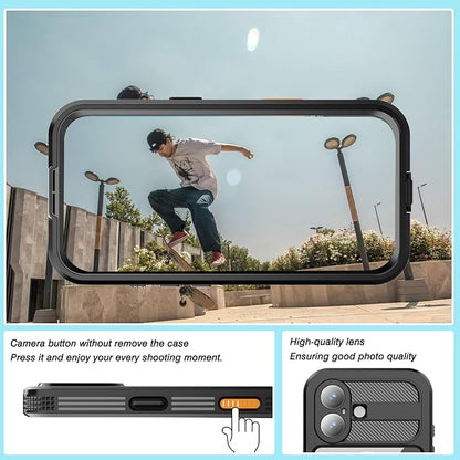 Magnetic for iPhone 17 Case Waterproof, Full-Body Protection Case with Built-in Screen and Camera Protector, Military Shockproof and Dustproof Phone Cover for iPhone 17,6.3" (Black/Clear)