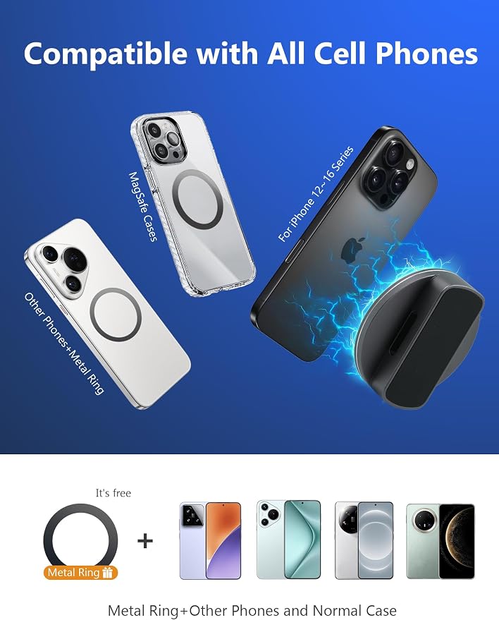 Aluminum Alloy Magnetic Phone Holder for Gym with N52 Magnets, Gym Accessories Compatible with MagSafe iPhone 17 Pro Max Plus 16 15 14 13 12, Home Gym Accessories, Gym Gifts for Men