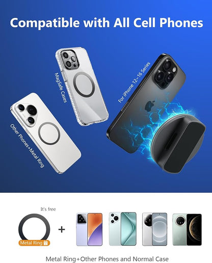 Aluminum Alloy Magnetic Phone Holder for Gym with N52 Magnets, Gym Accessories Compatible with MagSafe iPhone 17 Pro Max Plus 16 15 14 13 12, Home Gym Accessories, Gym Gifts for Men