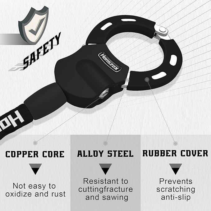 Electric Scooter Locks Anti Theft, E Scooter Phone Holder & Scooter Chain Lock with Key, Heavy-Duty Anti-Theft Lock with Waterproof Storage Bag, Accessories for Electric Scooters and Bicycles