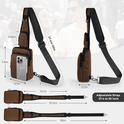 VADOO Sling Bag, Crossbody Bag with Zipper Lock, RFID Blocking & Water Resistant for Men and Women