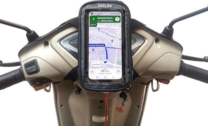 JETLIFE Moped Mobile Holder Vespa Scooter EV Bike, Moped Phone Holder Mount, Cell Phone Holder Mount, Fits All Smartphones Upto 7.2'' (Carbon Black)