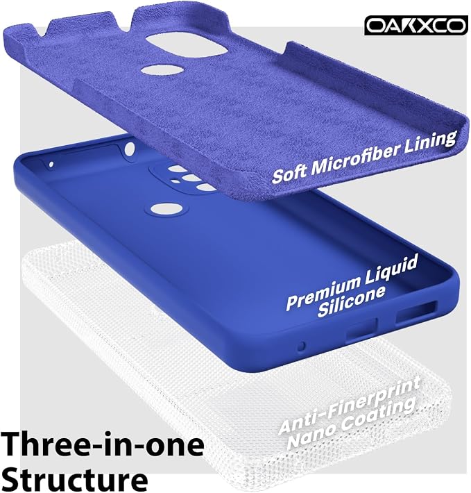 oakxco for Motorola Moto G Power 2022 Phone Case/Moto G Play 2023 Phone Case Liquid Silicone, Thin Slim Soft Rubber Gel TPU Plain Simple Cover for Women Girl Cute, Matte Solid Color,Royal Blue