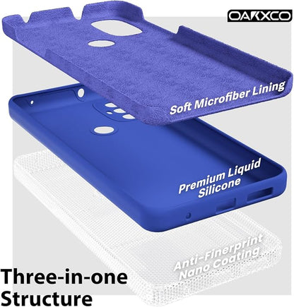 oakxco for Motorola Moto G Power 2022 Phone Case/Moto G Play 2023 Phone Case Liquid Silicone, Thin Slim Soft Rubber Gel TPU Plain Simple Cover for Women Girl Cute, Matte Solid Color,Royal Blue
