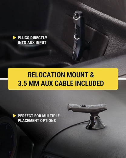 Scosche BTAXS2 Hands-Free Audio Kit, Bluetooth Receiver for Car Stereo with Noise Cancelling and Relocation Mount, 3.5mm Bluetooth Adapter for Car Radio AUX input Compatible with Siri/Google Assistant