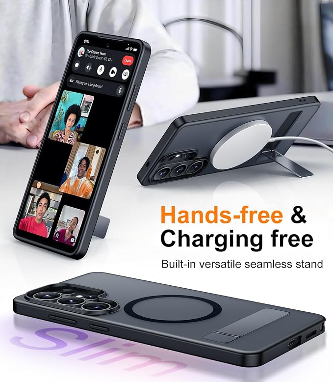 Magnetic for Samsung Galaxy S26 Ultra Case, [Innovate Stand][Military Grade Drop Protection][Non Slip][Translucent Matte] Shockproof Phone Case for Galaxy S26 Ultra 2026 -Black