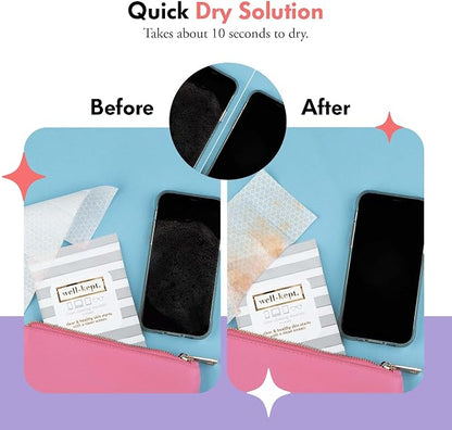 Well-Kept Tech & Lens Wipes - Eyeglass, Screen & Phone Cleaning, Multi-Surface, Lint-Free, Pre Moistened, Streak-Free & Non Scratching - Hamptons, 6 Pack (90 Count)