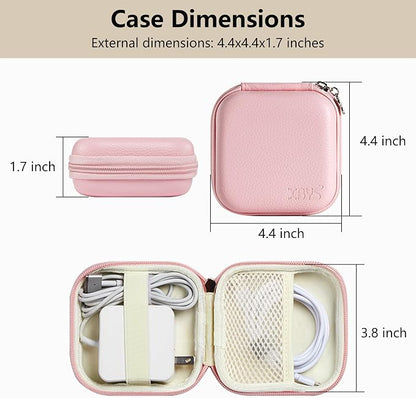 Charger Case for Macbook, Portable Tech Electronic Organizer Bag, Small Travel Storage Pouch for Laptop Accessories, MacBook Power Adapter, Charging Cords, USB Drives, Power Bank (Pink, M)